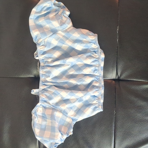 SHEIN x Hello Kitty Buffalo Plaid Print Cold Shoulder Top (girls 8Y) - Picture 2 of 6